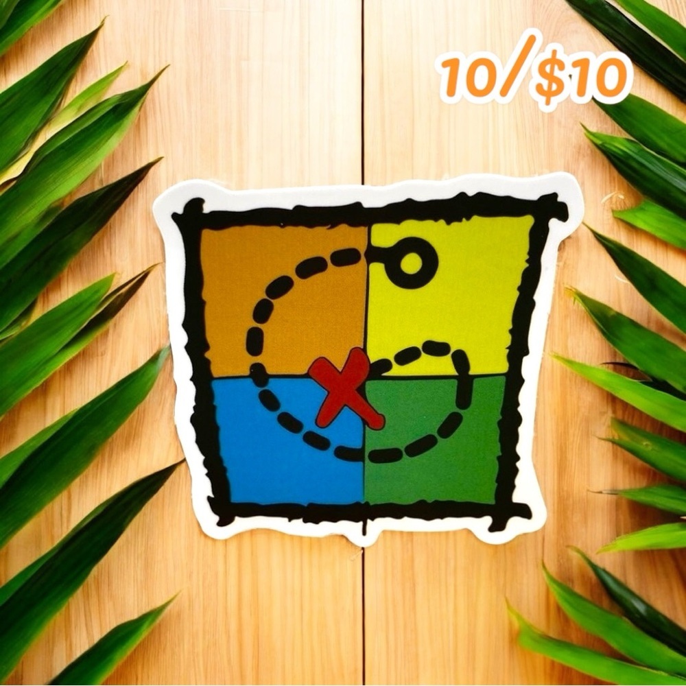 10 / $10 - Geocaching Map Sticker – “X Marks the Spot” Design